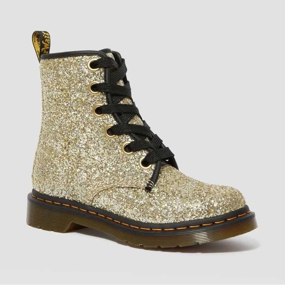Dr. Martens Gold Glitter Combat Boots